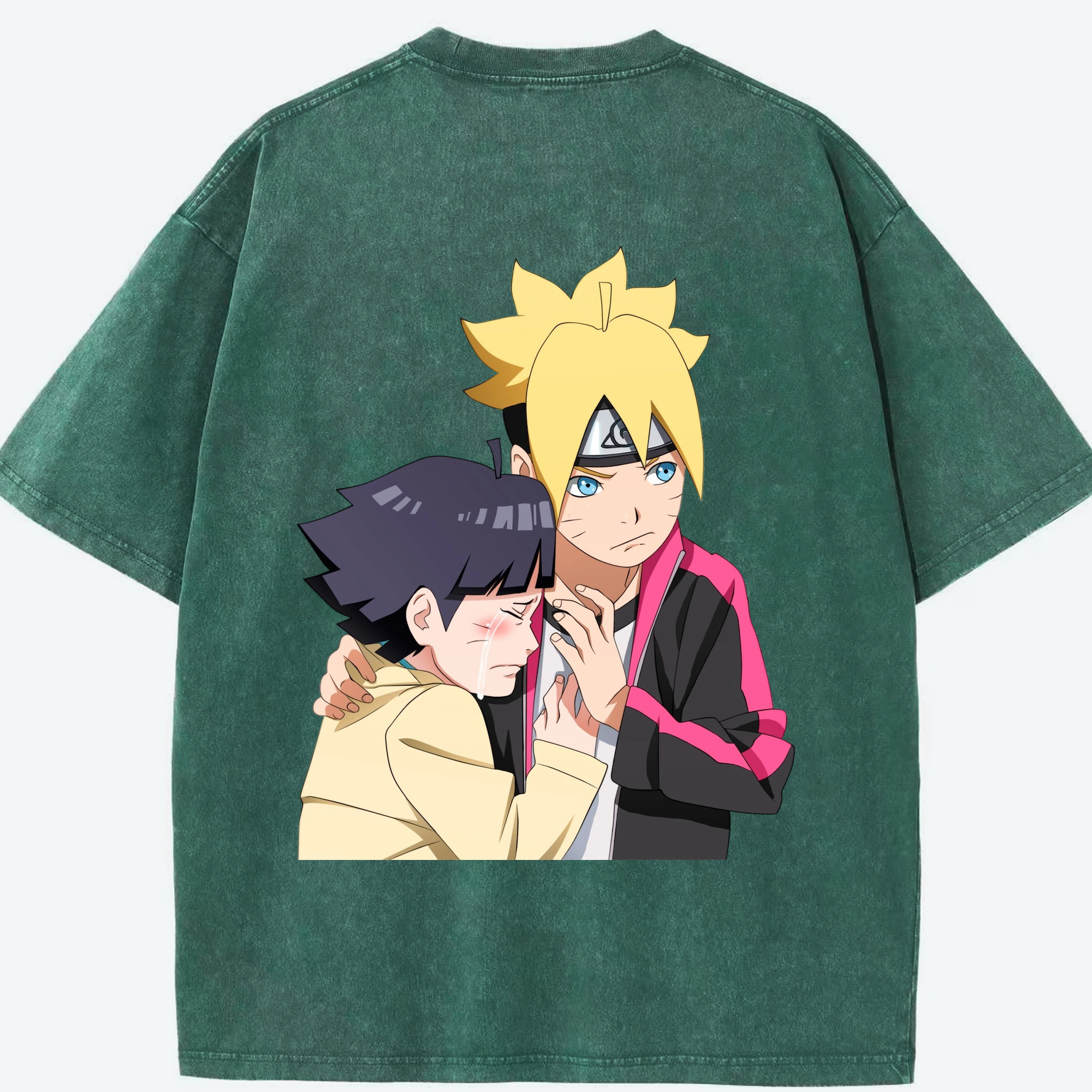 （画像用） NARUTO -ナルト- うずまき ボルト Uzumaki Boruto 綿100% ヴィンテージ風 半袖Tシャツ（背面プリント）